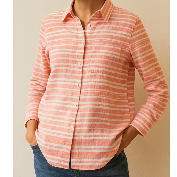 J.Crew Women’s XL Striped Button Down Shirt – Long Sleeves Casual Collared Top - Picture 1 of 9